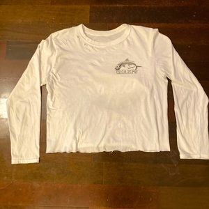 Robbie’s Distressed LongSleeve Crop Top Tee